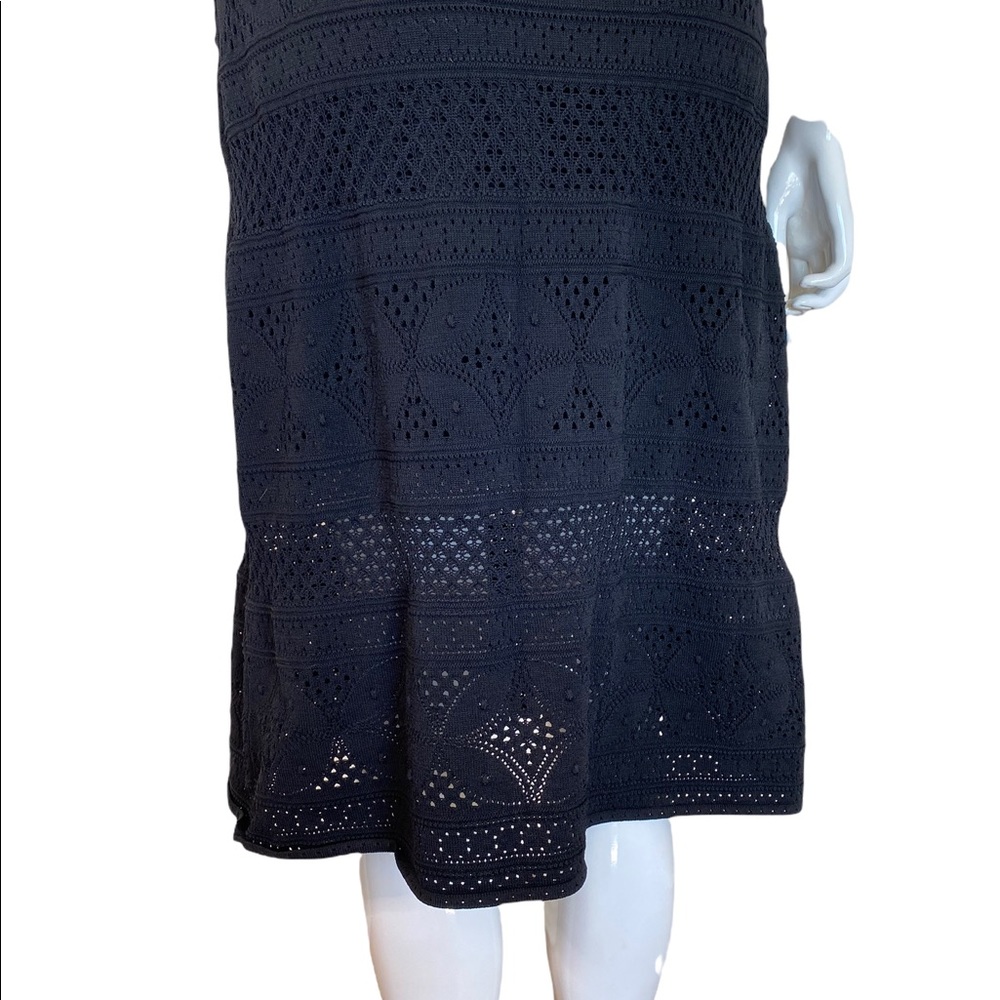 A.L.C. Black Pattern Midi Length A-Line Dress - image 4